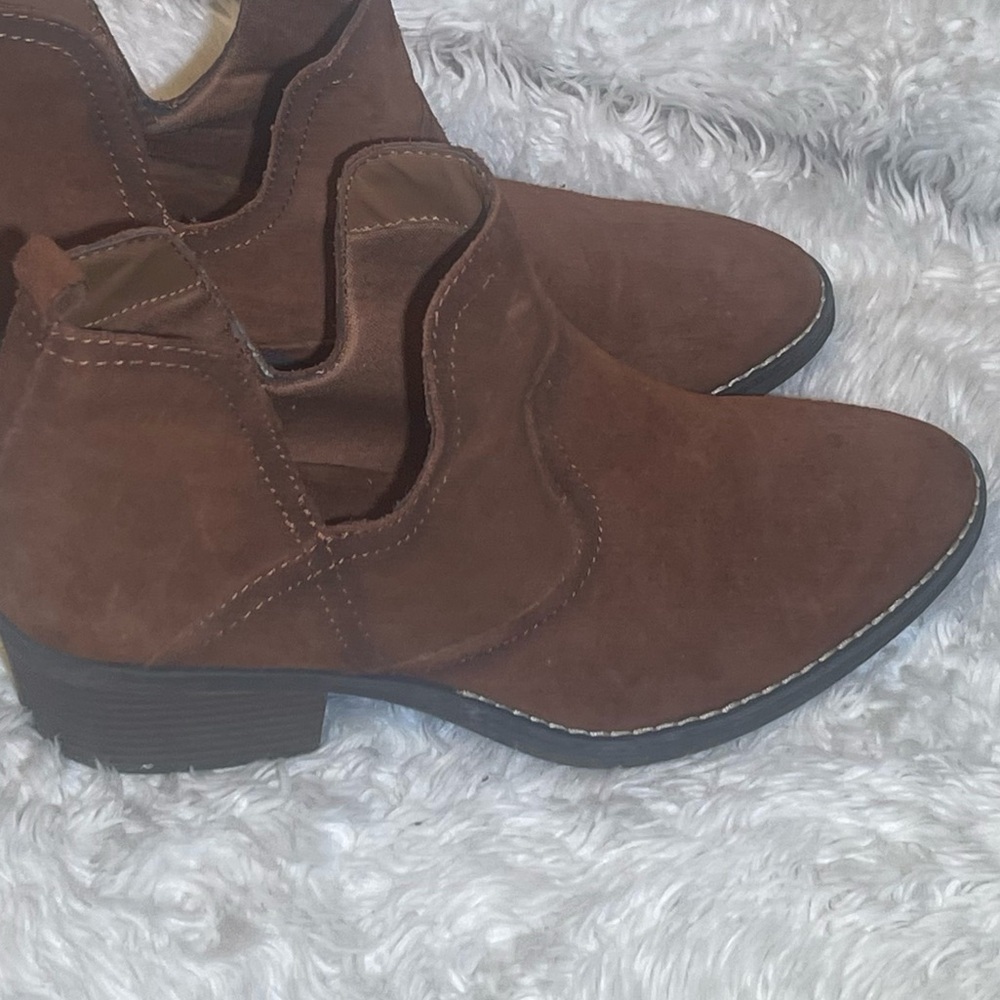Sonoma women’s Brown ankle leather boots size 10 - Picture 2 of 7